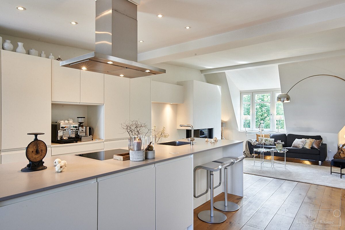 Open kitchen island with seating