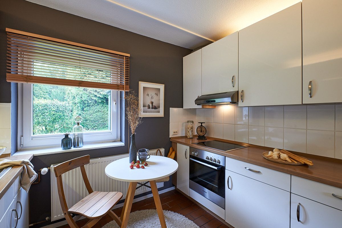 fitted kitchen with window