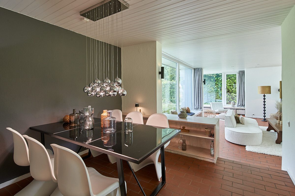 open-plan living and dining area