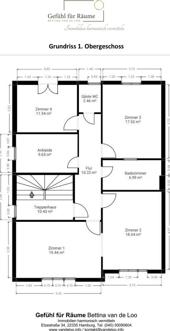 1st upper floor floor plan with logo