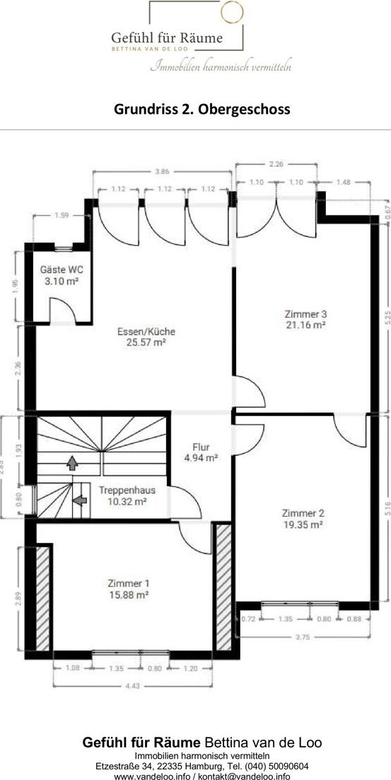 2nd upper floor floor plan with logo
