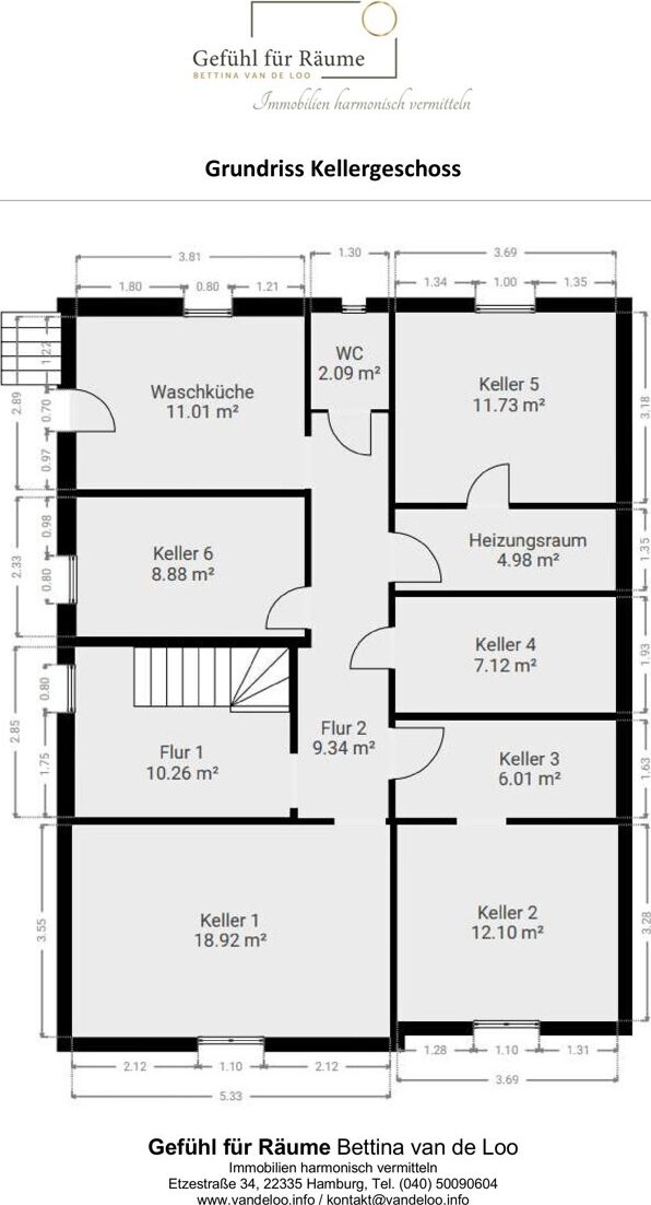 Basement floor plan with logo
