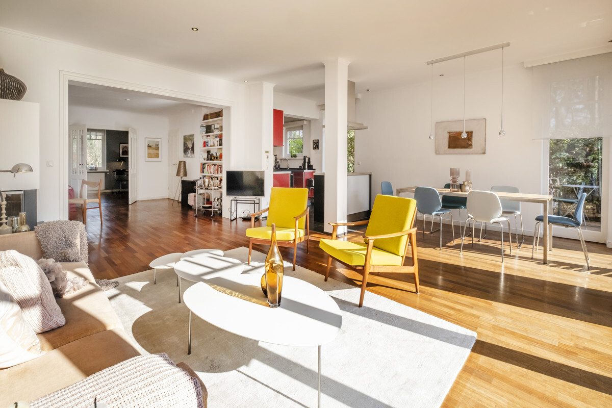 Open-plan living and dining area