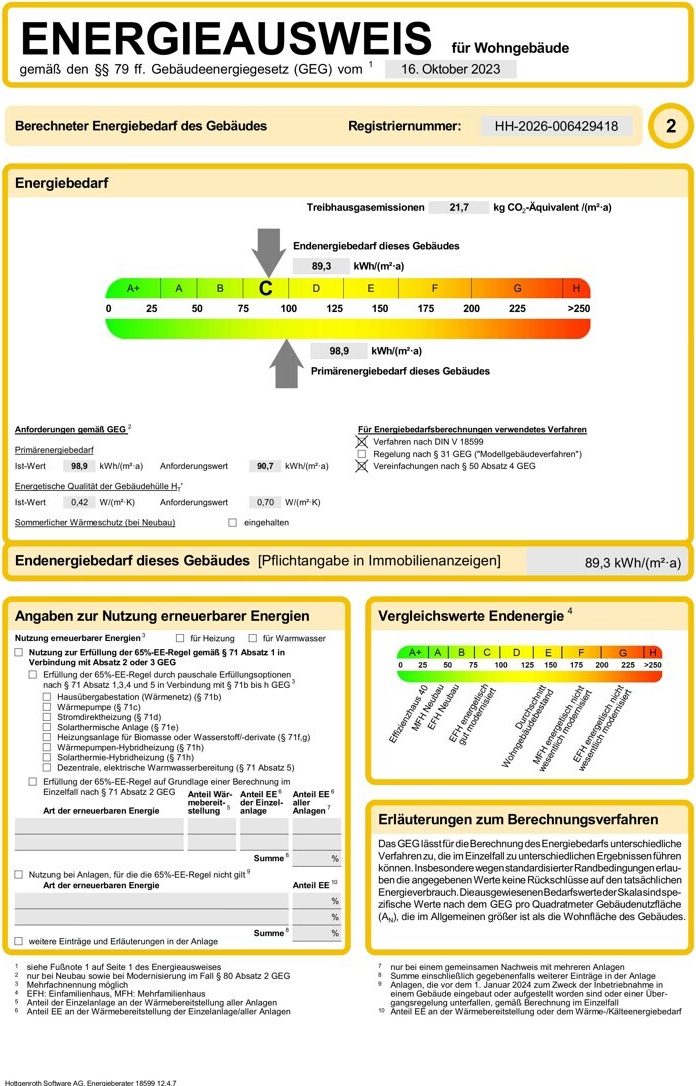 Energy performance certificate, page 2