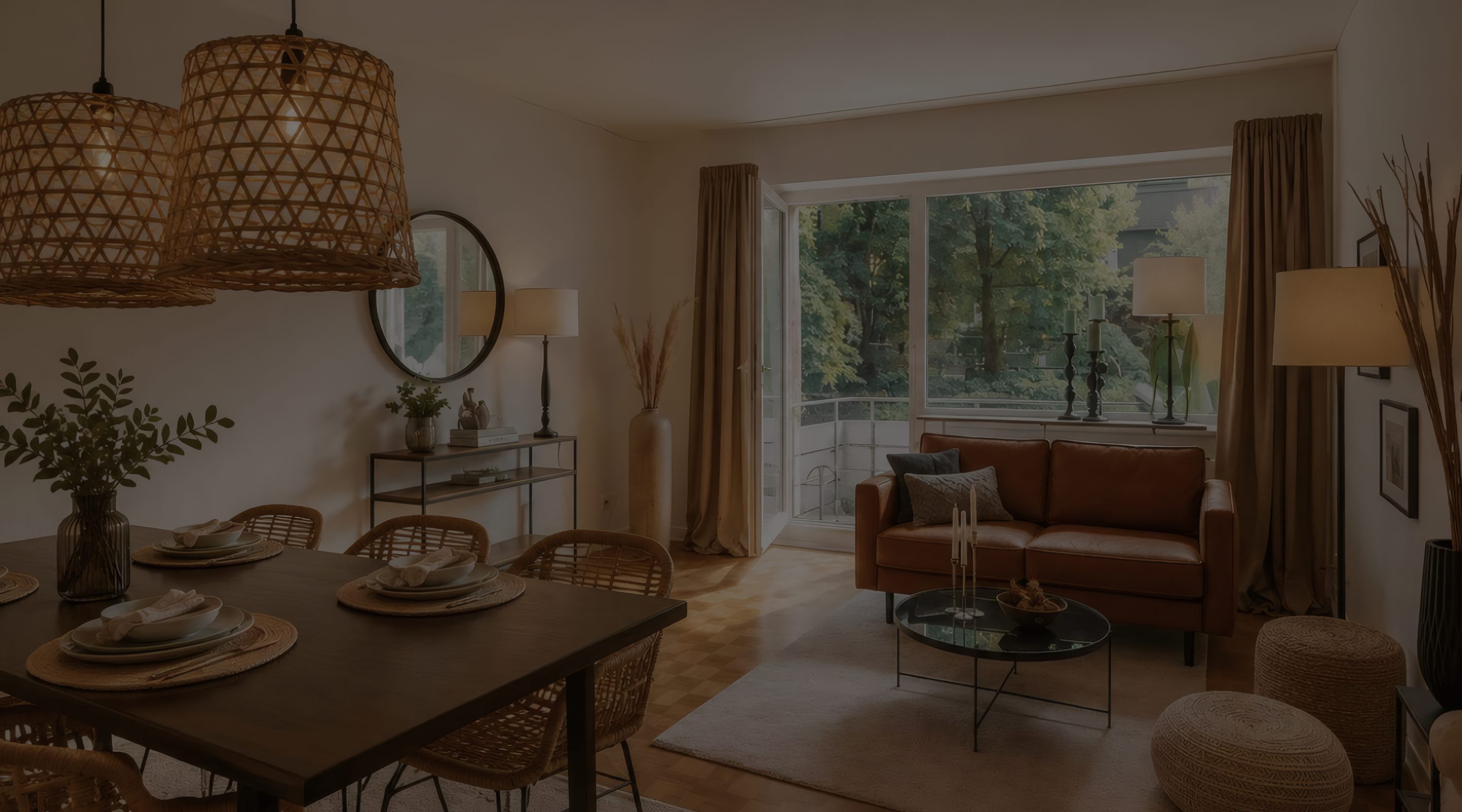 Eingerichtetes Wohnzimmer nach dem Home Staging